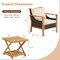 Costway 3PCS Patio Wicker Furniture Set Cushioned Armchairs with 2-Tier Side Table Balcony